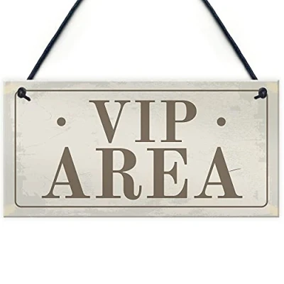 Image of RED OCEAN Hanging VIP AREA Bar Sign Novelty Home Garden Signs Funny Decor Gifts