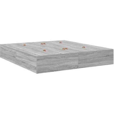 Image of vidaXL Storage Bed Frame Grey Sonoma 180x200 cm