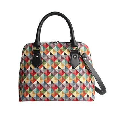 Image of Signare Tapestry Handbags Shoulder bag and Crossbody Bags for Women with Fashion Pattern Designs (Colourful Geometric, CONV MTRI)