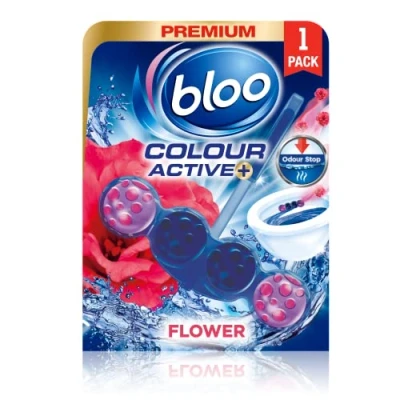 Image of Bloo Colour Active Fresh Flowers Toilet Rim Block, 50g