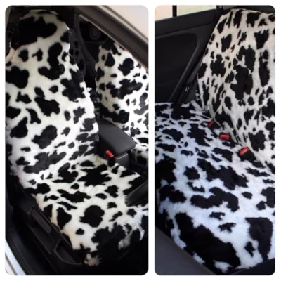 Image of Carseatcover UK COW Faux Fur Furry Car Seat Covers Front &amp; Rear Full Set Universal Fit [Choice of 9 Fabrics]