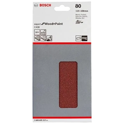 Image of Bosch 2608605317 115 x 230 mm Sanding Sheets for Orbital Sanders
