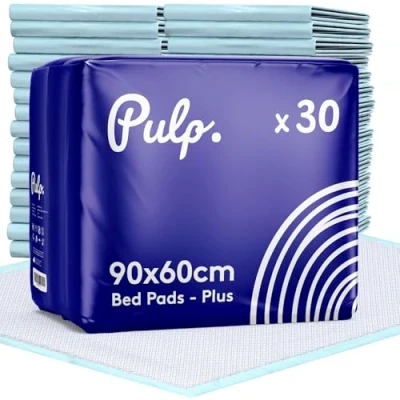 Image of 30 x PULP Premium Incontinence Bed Pads 60 90cm Disposable High Absorbency Waterproof Sheets For Adults, Babies &amp; Pets Changing Mats