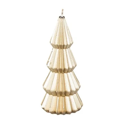 Image of Metallic Gold Christmas Tree Candle 17cm
