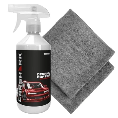 Image of CARSHARK Hydrolex Super Ceramic Coating 500 ml Spray with 2 x Microfibre Cloths, Vehicle Protection, Easy Application