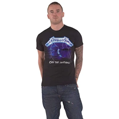 Image of Metallica T Shirt Ride The Lightning Tracks Band Logo Official Mens Black M