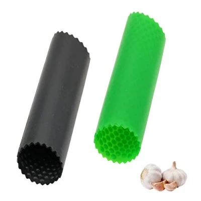 Image of Silicone Garlic Peeler Tube,2 Pieces Roller Kitchen Gadgets Tools Keep Your Hands Free of Odor Black/Green