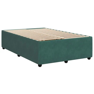Image of vidaXL Bed Frame Velvet Upholstery Dark Green Modern Bedroom Furniture 120x200 cm