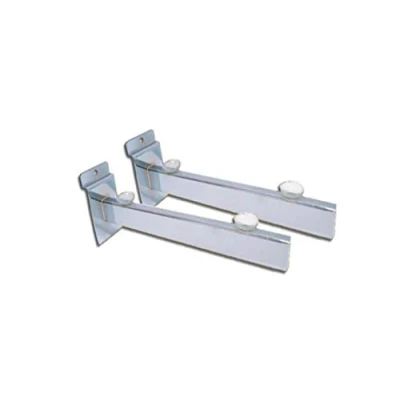 Image of 20cm200mm8&quot;8 inches Chrome Glass Shelf Brackets with Suction Pads (5, 10, 25 Pairs) for SLATWALL SlatSlotWall Retail Shop Display (10)