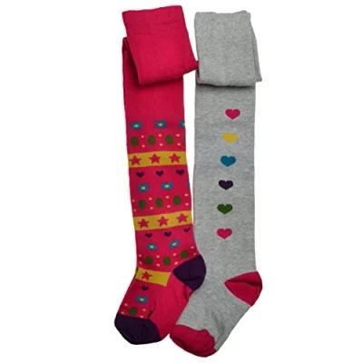 Image of WB SOCKS 2 pairs of Hearts &amp; Stars Design Baby Tights 18 24 months