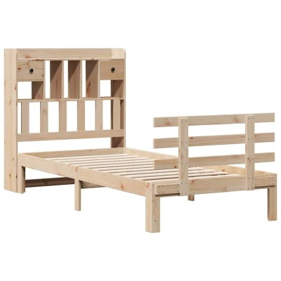 Image of Bookcase Bed without Mattress 90x190 cm Single Solid Wood Pine vidaXL