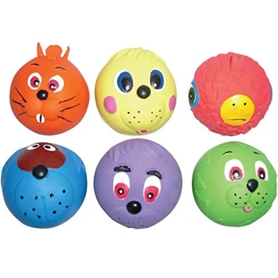 Image of Good Boy Latex Face Ball Dog Toy (1 ball), red, orange or yellow