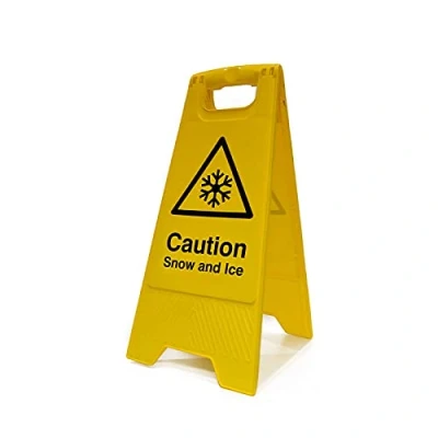 Image of &#039;Caution Snow And Ice&#039;, Heavy Duty A Board (620mm x 200mm)