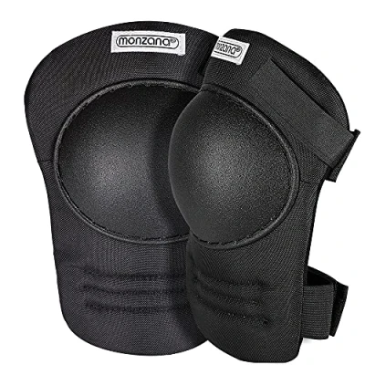 Image of DEUBA® Heavy Duty Knee Pads Robust PVC Shell Adjustable Straps Reliable Protection for Handymen, DIY Enthusiasts &amp; Gardening Ideal Roofing, Flooring, Tiling More Black