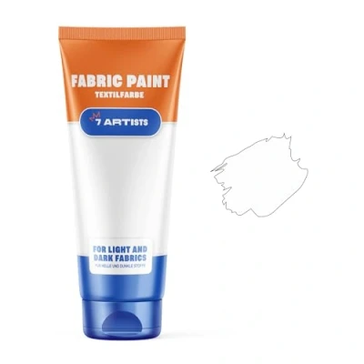 Image of 7 Artists Acrylic White Fabric Paint 60 ml Permanent for Clothes Non Toxic Silk Children &amp; Textile Paints Easy Washed Hands