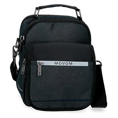 Image of MOVOM Trimmed Shoulder Bag Two Compartments Blue 20x25x12cm Polyester, blue, Crossbody
