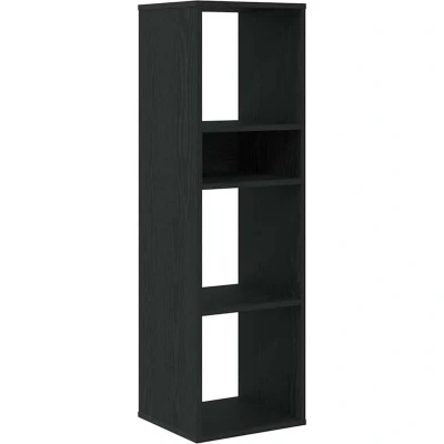 Image of vidaXL Book Cabinet/Black Bookshelf Engineered Wood, 34x31x112 cm, Freestanding Storage for Home &amp; Office