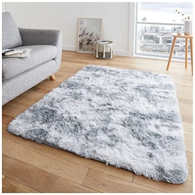 Image of GC GAVENO CAVAILIA Shaggy Rugs For Living Room Super Soft Bedroom Rug Non Slip Floor Fluffy Mink 80X150 Grey