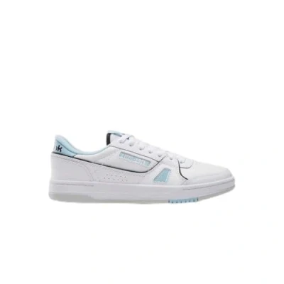 Image of Reebok Unisex LT Court Tennis Shoes, White/SOFTBLUE/Black, 9 UK