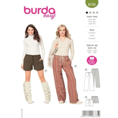 Image of Burda Pattern Trousers in White B6735