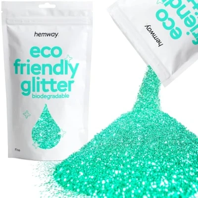 Image of Biodegradable Glitter Turquoise Blue Eco Friendly Plant Based Bio Fine for Face Body Hair Craft Resin Festival Makeup Eyeshadow 100g / 3.5oz
