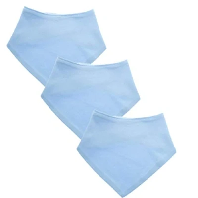 Image of Baby Bandana Bibs Newborn, 3 Pack, Dribble Bibs, 100% Cotton, Premium, Machine Washable Blue, One Size