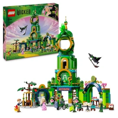 Image of LEGO Wicked Welcome to Emerald City Set, Building Toy with Tower Model and Glinda Elphaba Mini Doll Figures, Gift for Movie Fans 9 Plus Year Old Girls &amp; Boys Who Love Dolls House Sets 75684