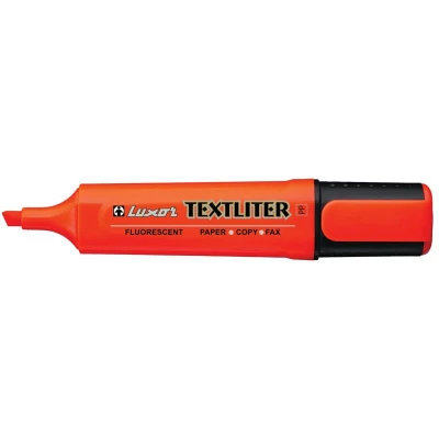 Image of Luxor Textliter Flat Highlighter C/W Clip Orange (Pack 10)