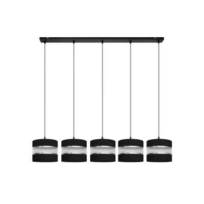 Image of Helen Straight Bar Pendant Ceiling Light Black, Silver 115cm