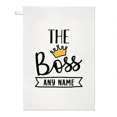 Image of Personalised The Boss Tea Towel Dish Cloth