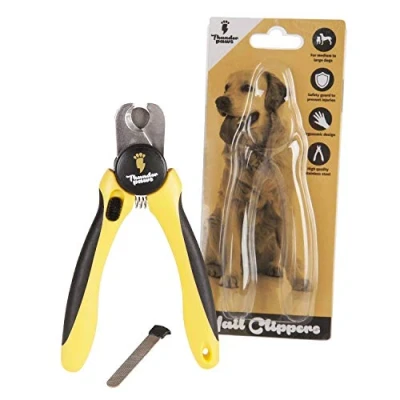 Image of Thunderpaws Professional Grade Dog Nail Clippers with Protective Guard and Safety Lock (Medium to Large Breeds, Yellow)