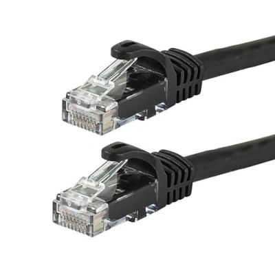 Image of Monoprice 50 Feet FLEXboot Series 24AWG Cat6 550MHz UTP Ethernet Bare Copper Network Cable, Black (109827)