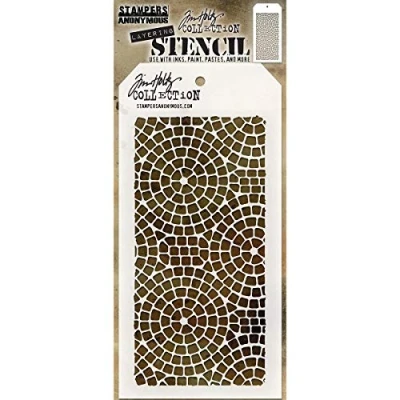 Image of Art Gone Wild Tim Holtz Mosaic Stencil, Synthetic Material, 28.4 x 11.4 0.1 cm