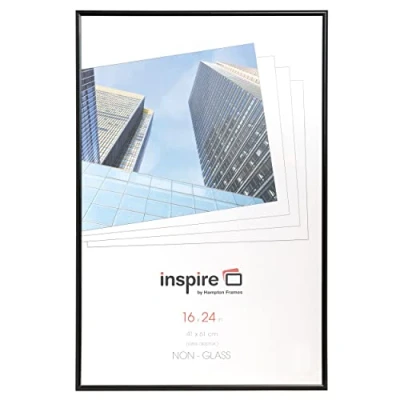 Image of Hampton Frames BACKLOADER Poster Certificate Photo Frame Plexi Black 16x24 (40x60cm) BLR1624BKP