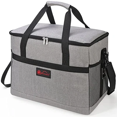 Image of Vinsani 30L Cooler Bag Large Capacity Insulated Picnic Storage Foldable Leakproof &amp; Portable Suitable for Camping Beach Car Outdoor Travel Activities