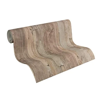 Image of A.S. Création Wood Wallpaper Elements Non Woven 10.05 m x 0.53 Beige Brown Made in Germany 954053 95405 3