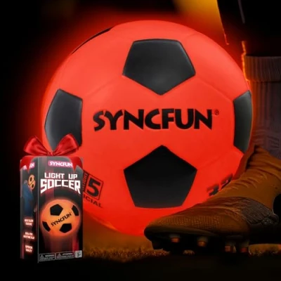 Image of SYNCFUN Glow in The Dark Football Light Up LED Reflective Size 5 for Night Games Bright Soccer ball Gift Kids Outdoor Sports