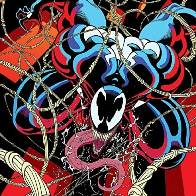 Image of Marvel Comics Venom Symbiote Free Fall 40 X 40cm Canvas Print, Multi Color