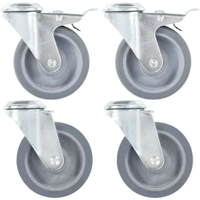 Image of vidaXL Bolt Hole Swivel Casters 4 pcs 100 mm
