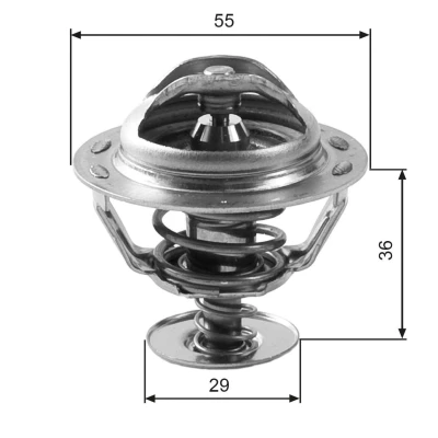 Image of 2551129000 Engine thermostat GATES TH12283G1 83C with gaskets/seals without housing
