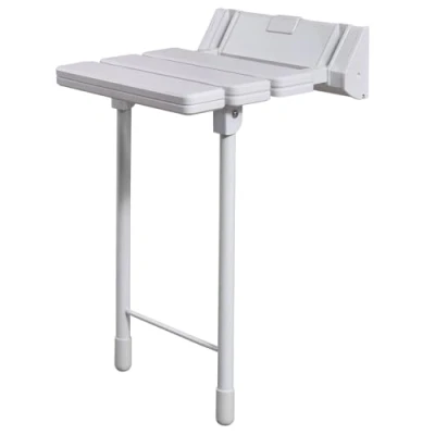 Image of ECOSPA Wall Mounted Fold Down Shower Seat Chair with Legs