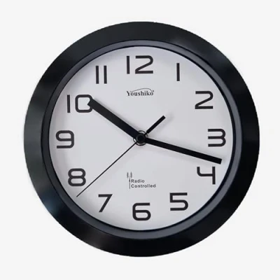 Image of Youshiko Radio Controlled Wall Clock (Official UK &amp; Ireland Version), Premium Quality, Classic Design, 20cm, 8 Inch Diameter, Home/Kitchen/Office/School Clock, Easy to Read