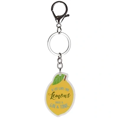 Image of Stands Out, Supplying Outstanding Gifts If Life Gives You Lemons Make a Gin and Tonic Quote Novelty Keyring Bag Tag Charm