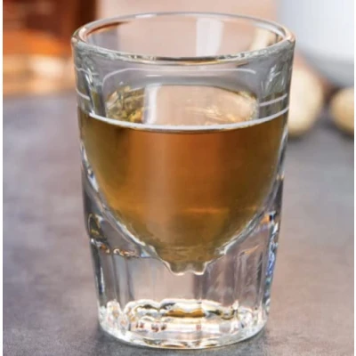 Image of Libbey 5126/A0007 Fluted Whiskey/Shot Glass 2 oz with 1 Capacity Line, SET of 6 w/Bonus FDL Picks