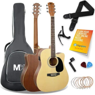 Image of MX by 3rd Avenue Performance Series Electro Acoustic Guitar Full Size Package with Natural Cutaway Spruce Top