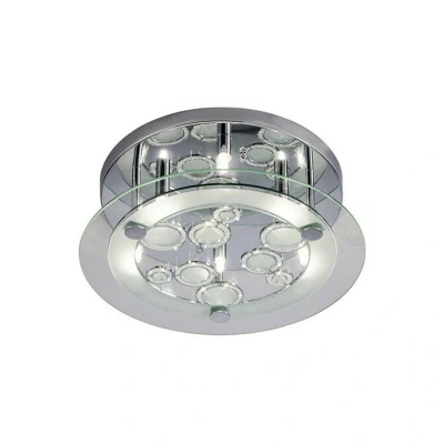 Image of Destello Ceiling Round with Circle Pattern 6 Light Polished Chrome, Crystal