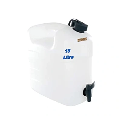 Image of DYNATEX Water Carrier Jerry Can Container Food Grade Plastic 15 Litre Tap Connector 15L