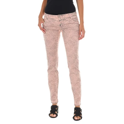 Image of Met Womens Long trousers with narrow cut hems 70DBF0585 R216 woman Pink Cotton Size 26 (Waist)