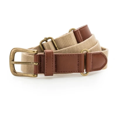 Image of Asquith &amp; Fox Mens Faux Leather And Canvas Belt (Khaki) One Size