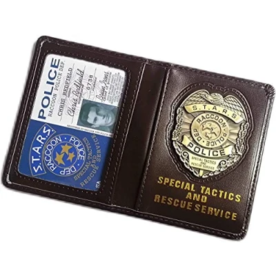 Image of Resident Evil Biohazard S.T.A.R.S RPD Wallet Leon S. Kennedy ID Holder Chris Jill Wesker Cosplay (B.: Redfield ID)